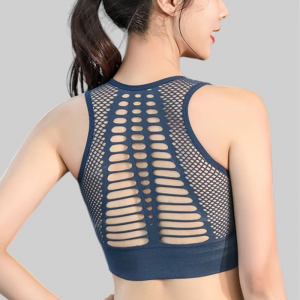Workout Sports Bra With Mesh Racerback Full Coverage Rapid-Dry